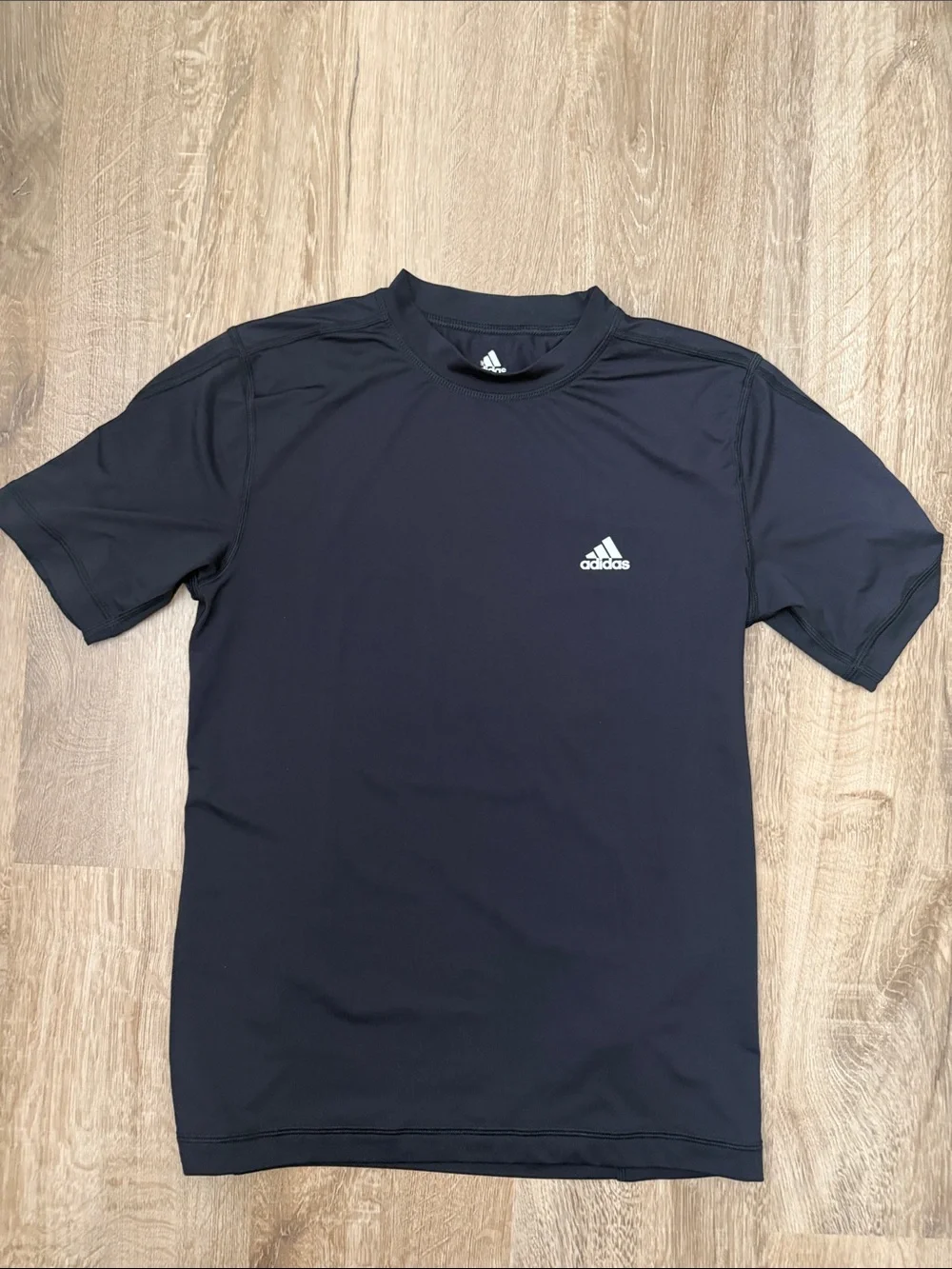 adidas Black Performance ClimaLite Tee with Small White Logo